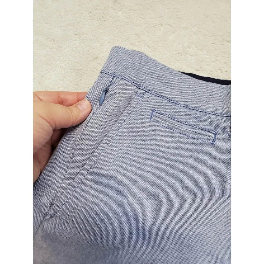 J. Crew Blue Mid Rise Stretchy Pants Men 34x30 Classic Casual Minimalist Capsule